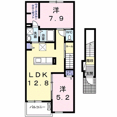 クレア 202【管理NO：1-021856901-02020】 ★家具家電は申し込み後に搬入します★の外観画像