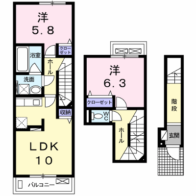 ソリタリーパインＢ 202【管理NO：1-020914602-02020】 ★家具家電は申し込み後に搬入します★の外観画像