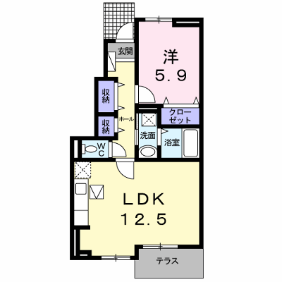 ｍｉｅｌｅ 102【管理NO：1-017933801-01020】 ★家具家電は申し込み後に搬入します★の外観画像