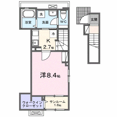 ウエスト　ヒル 201【管理NO：1-027048201-02010】 ★家具家電は申し込み後に搬入します★ ★2026年09月中旬入居可能★の外観画像
