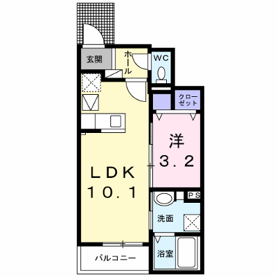 グリチネ 102【管理NO：1-027847301-01020】 ★家具家電は申し込み後に搬入します★ ★2026年09月中旬入居可能★の外観画像
