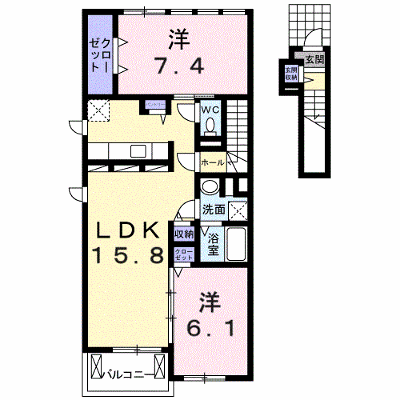 テラ　フィオーレⅡ 203【管理NO：1-020603202-02030】 ★家具家電は申し込み後に搬入します★ ★2026年09月上旬入居可能★の外観画像