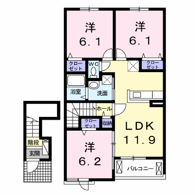 リオ 202【管理NO：1-021835001-02020】 ★家具家電は申し込み後に搬入します★ ★2026年09月上旬入居可能★の外観画像