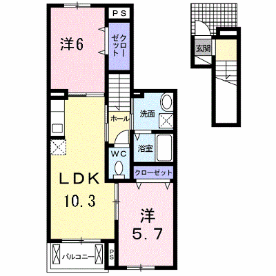 サンシャイン 202【管理NO：1-023710201-02020】 ★家具家電は申し込み後に搬入します★ ★2026年09月上旬入居可能★の外観画像