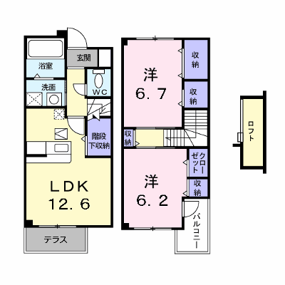 カメ－リア１番館 102【管理NO：1-012586201-01020】 ★家具家電は申し込み後に搬入します★ ★2026年09月下旬入居可能★の外観画像