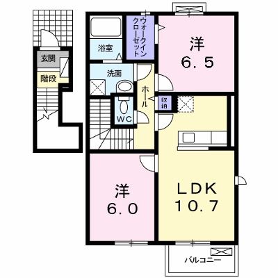 カーム・セイ　Ⅱ 201【管理NO：1-017388902-02010】 ★家具家電は申し込み後に搬入します★ ★2026年09月中旬入居可能★の外観画像