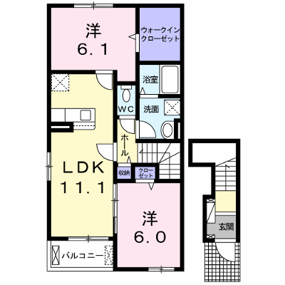 紫陽花・Ⅵ 201【管理NO：1-025774401-02010】 ★家具家電は申し込み後に搬入します★ ★2026年09月中旬入居可能★の外観画像