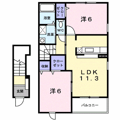 ア・ラ・モード 205【管理NO：1-015738901-02040】 ★家具家電は申し込み後に搬入します★の外観画像