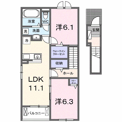 グリーンガーデン　Ⅱ 203【管理NO：1-028706901-02030】 ★家具家電は申し込み後に搬入します★ ★2027年01月下旬入居可能★の外観画像