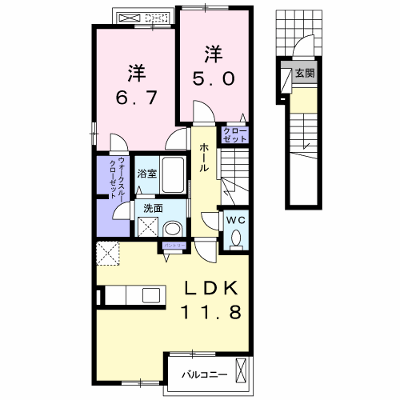 ホワイトハウス弐番館 203【管理NO：1-023132602-02030】 ★家具家電は申し込み後に搬入します★の外観画像