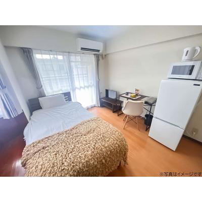 ユニオンマンスリー本厚木６　201　1K・シングル☆【禁煙ルーム】人気の角部屋！安心のオートロック＆モニター付きインターフォン完備！デスク・チェア＆たっぷり収納2ドア冷蔵庫など生活家電のあるお部屋の外観画像