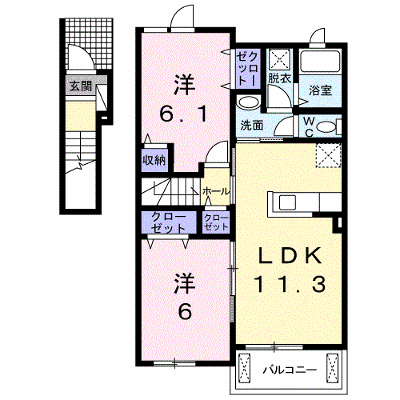 ルミエールⅡ 202【管理NO：1-020407302-02020】 ★家具家電は申し込み後に搬入します★の外観画像
