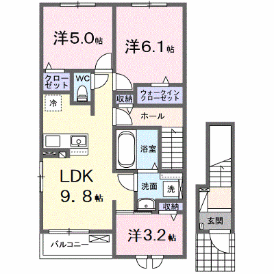 グランドビレッジ 201【管理NO：1-027950001-02010】 ★家具家電は申し込み後に搬入します★ ★2026年09月下旬入居可能★の外観画像