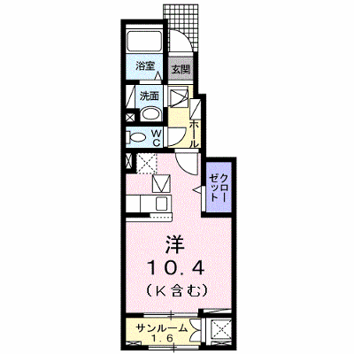 グリシーヌ　Ⅰ 103【管理NO：1-024625801-01030】 ★家具家電は申し込み後に搬入します★ ★2026年10月上旬入居可能★の外観画像