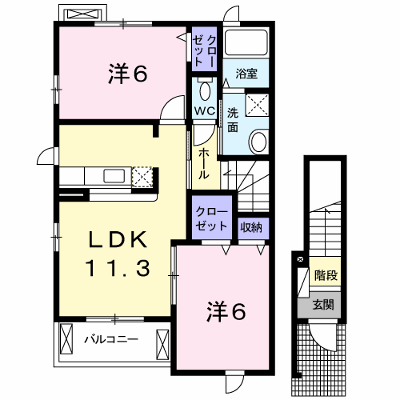 アウローラ 201【管理NO：1-016084001-02010】 ★家具家電は申し込み後に搬入します★ ★2026年09月下旬入居可能★の外観画像