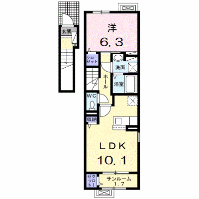 アイキューブ北代 201【管理NO：1-026948101-02010】 ★家具家電は申し込み後に搬入します★ ★2026年10月上旬入居可能★の外観画像