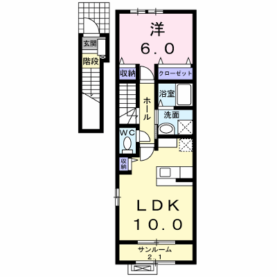 ヴィル・フォーレⅢ 202【管理NO：1-014384901-02020】 ★家具家電は申し込み後に搬入します★ ★2026年10月中旬入居可能★の外観画像