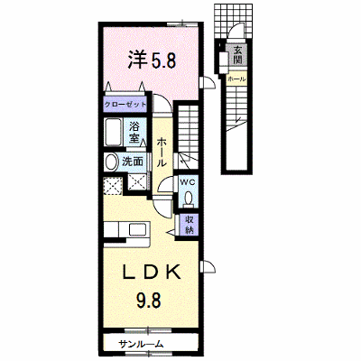 ミューＡ 201【管理NO：1-015357301-02010】 ★家具家電は申し込み後に搬入します★ ★2026年10月上旬入居可能★の外観画像