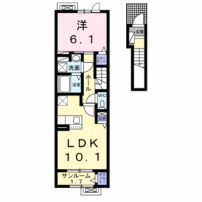 ヒカルサ高岡角ウエスト 204【管理NO：1-027529901-02040】 ★家具家電は申し込み後に搬入します★ ★2026年09月下旬入居可能★の外観画像
