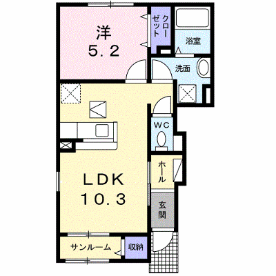 クロッシングⅡＡ 101【管理NO：1-018030401-01010】 ★家具家電は申し込み後に搬入します★ ★2026年09月下旬入居可能★の外観画像