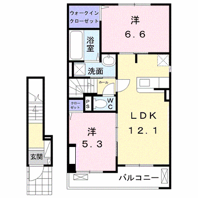 ポラリスⅧ 202【管理NO：1-024501301-02020】 ★家具家電は申し込み後に搬入します★の外観画像