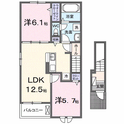 アペ・伊奈 201【管理NO：1-027339601-02010】 ★家具家電は申し込み後に搬入します★ ★2026年10月中旬入居可能★の外観画像