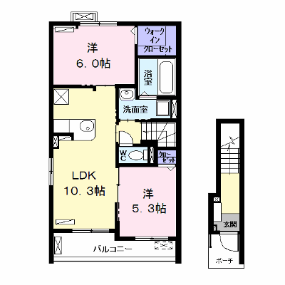 クレマチスⅡ 201【管理NO：1-024546601-02010】 ★家具家電は申し込み後に搬入します★ ★2026年10月下旬入居可能★の外観画像