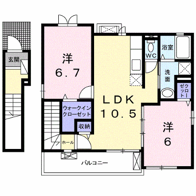 チェリーコッティⅠ 201【管理NO：1-018398801-02010】 ★家具家電は申し込み後に搬入します★の外観画像