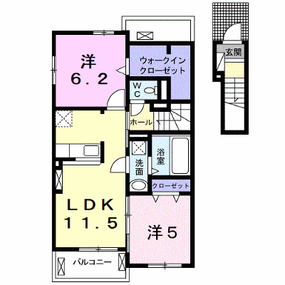 カーフ　ヒルズ　Ⅰ 205【管理NO：1-025496201-02040】 ★家具家電は申し込み後に搬入します★ ★2026年08月下旬入居可能★の外観画像