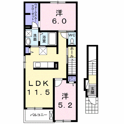 パレス堅田 201【管理NO：1-022622201-02010】 ★家具家電は申し込み後に搬入します★ ★2026年10月中旬入居可能★の外観画像