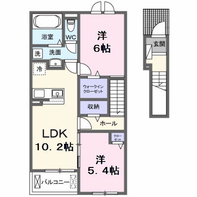 シュライン　ウエスト 203【管理NO：1-026857901-02030】 ★家具家電は申し込み後に搬入します★ ★2026年10月中旬入居可能★の外観画像