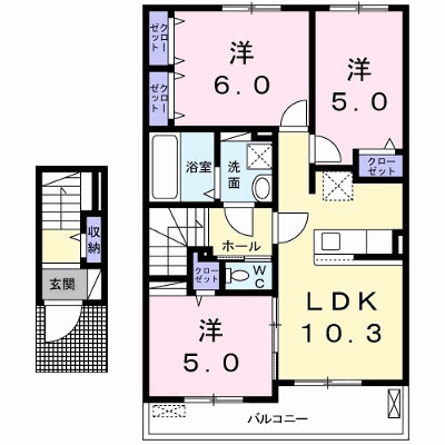 シャトードゥレーヴ　Ⅱ 203【管理NO：1-024353002-02030】 ★家具家電は申し込み後に搬入します★ ★2026年09月上旬入居可能★の外観画像