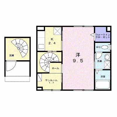 クロシェットⅡ 204【管理NO：1-027945201-02040】 ★家具家電は申し込み後に搬入します★ ★2027年01月上旬入居可能★の外観画像