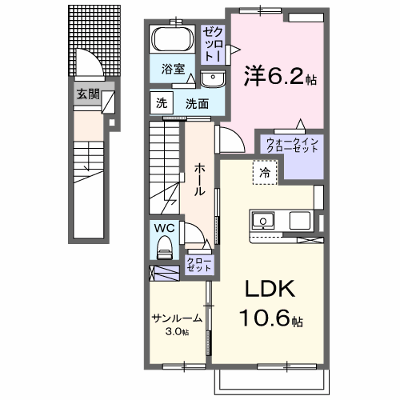 オーリュー下三緒 201【管理NO：1-027744601-02010】 ★家具家電は申し込み後に搬入します★ ★2026年10月上旬入居可能★の外観画像
