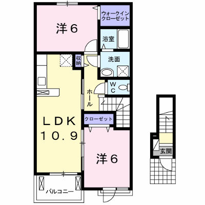 アヴニール　ベルⅡ 202【管理NO：1-023401102-02020】 ★家具家電は申し込み後に搬入します★ ★2026年11月中旬入居可能★の外観画像