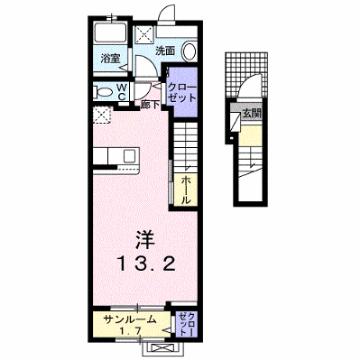 リッシュ 204【管理NO：1-025653701-02040】 ★家具家電は申し込み後に搬入します★ ★2026年12月中旬入居可能★の外観画像