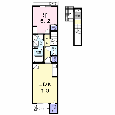 ボン　アミューズ 203【管理NO：1-024177301-02030】 ★家具家電は申し込み後に搬入します★ ★2026年09月中旬入居可能★の外観画像