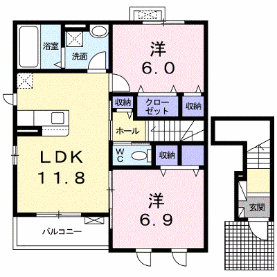 マ・メゾン 201【管理NO：1-026447901-02010】 ★家具家電は申し込み後に搬入します★ ★2026年10月下旬入居可能★の外観画像