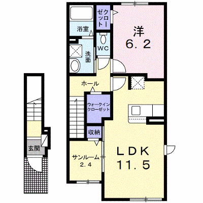 ククナ 204【管理NO：1-026870301-02040】 ★家具家電は申し込み後に搬入します★ ★2026年09月下旬入居可能★の外観画像