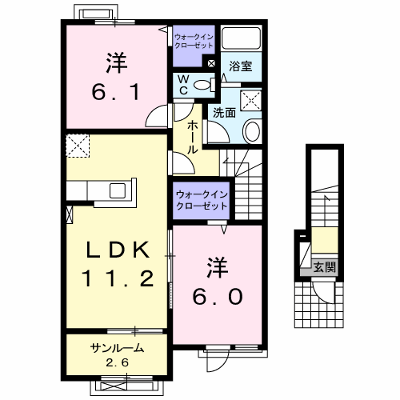 パストラーレ・アキ 202【管理NO：1-022908101-02020】 ★家具家電は申し込み後に搬入します★ ★2026年10月中旬入居可能★の外観画像