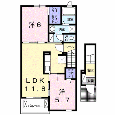 グリーンガーデンＶ 202【管理NO：1-021076701-02020】 ★家具家電は申し込み後に搬入します★ ★2026年10月上旬入居可能★の外観画像