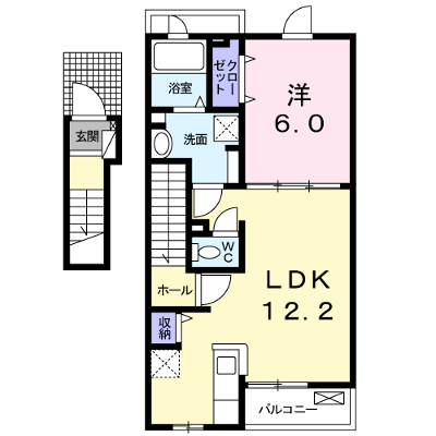 ヒュッゲ　Ⅱ 202【管理NO：1-024684401-02020】 ★家具家電は申し込み後に搬入します★の外観画像