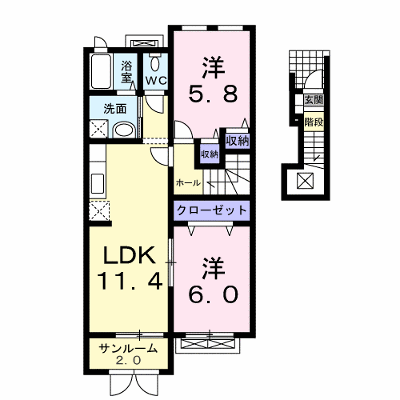 リ・アンⅢ 202【管理NO：1-015826003-02020】 ★家具家電は申し込み後に搬入します★ ★2026年12月下旬入居可能★の外観画像