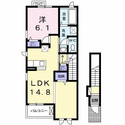 シオン　Ⅰ 201【管理NO：1-025066201-02010】 ★家具家電は申し込み後に搬入します★ ★2026年09月下旬入居可能★の外観画像