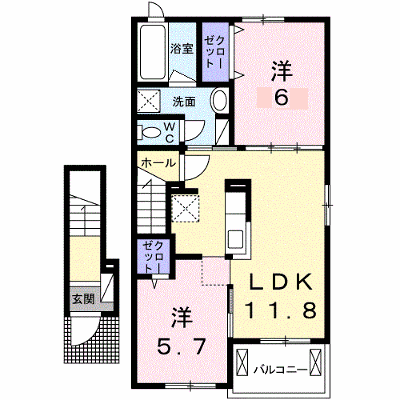 エレガント高鷲 201【管理NO：1-026089801-02010】 ★家具家電は申し込み後に搬入します★ ★2026年09月下旬入居可能★の外観画像