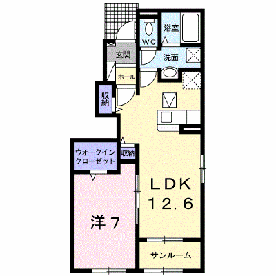 ヴァーサ・メローネⅠ 101【管理NO：1-025606101-01010】 ★家具家電は申し込み後に搬入します★ ★2026年09月中旬入居可能★の外観画像