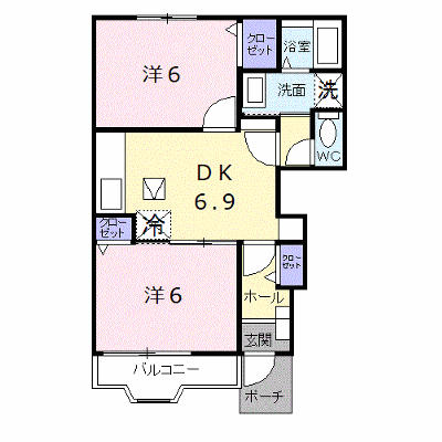 メリッサⅡ 102【管理NO：1-013152402-01020】 ★家具家電は申し込み後に搬入します★ ★2026年10月上旬入居可能★の外観画像