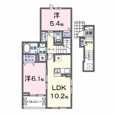 クラール 201【管理NO：1-027342601-02010】 ★家具家電は申し込み後に搬入します★ ★2026年09月中旬入居可能★の外観画像