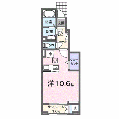 エーレ　Ｆ 106【管理NO：1-027369606-01050】 ★家具家電は申し込み後に搬入します★ ★2026年10月中旬入居可能★の外観画像