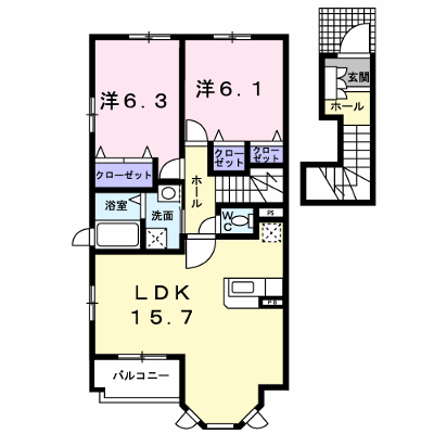 サンレミＢ 206【管理NO：1-019118702-02050】 ★家具家電は申し込み後に搬入します★の外観画像